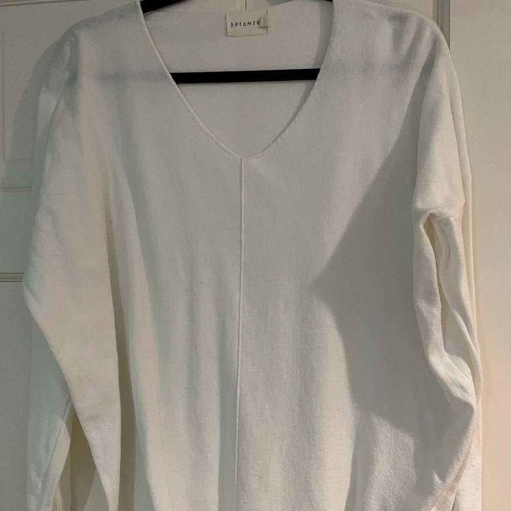 Dreamers super soft lounge sweater top pullover white